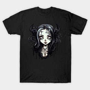 Goth Waifu Cat Girl Demon T-Shirt